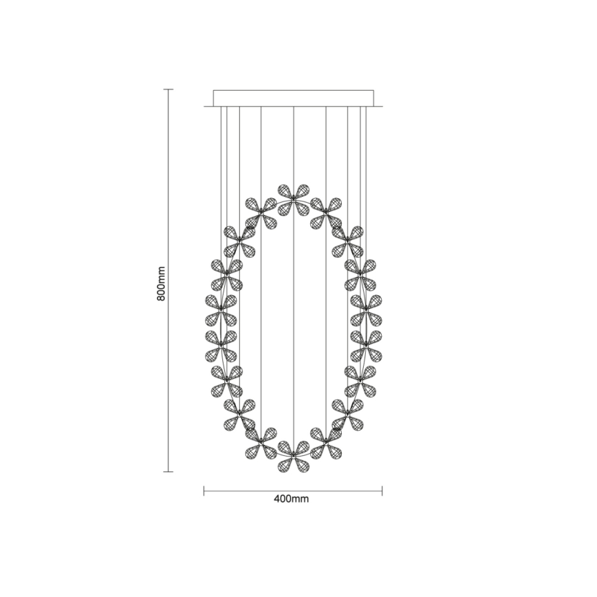 LED kristalni plafonski luster SAMOA LED/30W/230V prečnik 40 cm sjajni hrom + daljinsko upravljanje