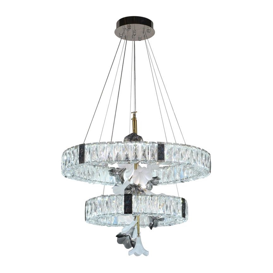 Prigušiva LED kristalni luster na sajli LED/70W/230V 3000-6500K + daljinski upravljač