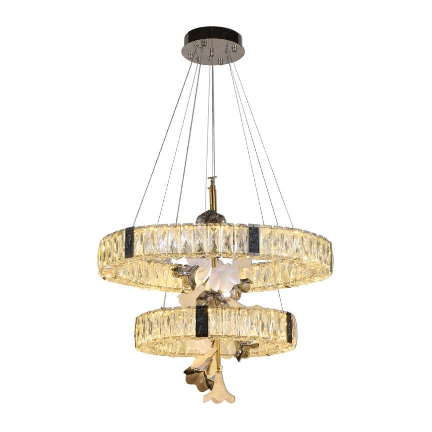 Prigušiva LED kristalni luster na sajli LED/70W/230V 3000-6500K + daljinski upravljač