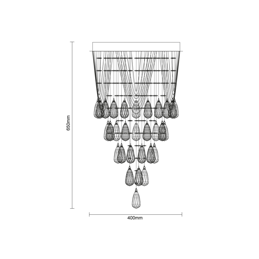 LED kristalni plafonski luster MAJURO LED/30W/230V prečnika 40 cm sjajni hrom + daljinski upravljač