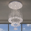 LED kristalno plafonsko svetlo NAURU LED/24W/230V, prečnik 40 cm, sjajni hrom + daljinsko upravljanje