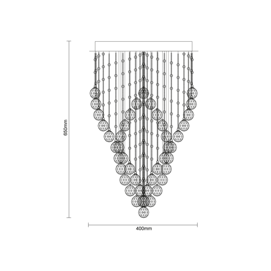 LED kristalni plafonski luster NAURU LED/30W/230V, prečnik 40 cm, sjajni hrom/crna + daljinski upravljač