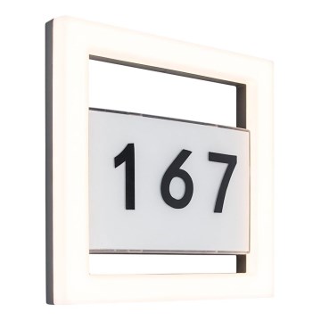 LED kućni broj ALICE LED/13W/230V IP44 3000K antracit