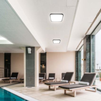 LED plafonsko svetlo za kupatilo SAMSUNG CHIP LED/18W/230V IP44 4000K 25x25 cm crno