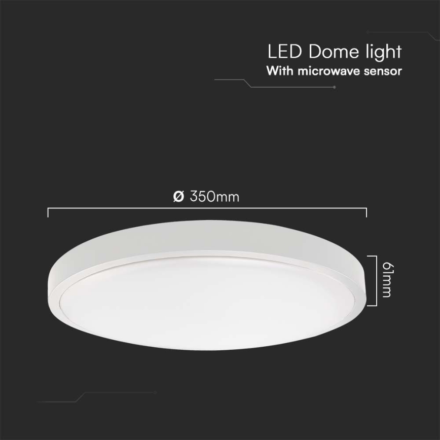 LED kupatilsko stropno svetlo sa senzorom LED/24W/230V 6500K IP44 Ø 35 cm belo + daljinski upravljač