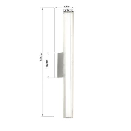 LED kupatilsko osvetljenje za ogledalo LINEA LED/12W/230V 3000/4000/6000K IP44 61 cm mat hrom