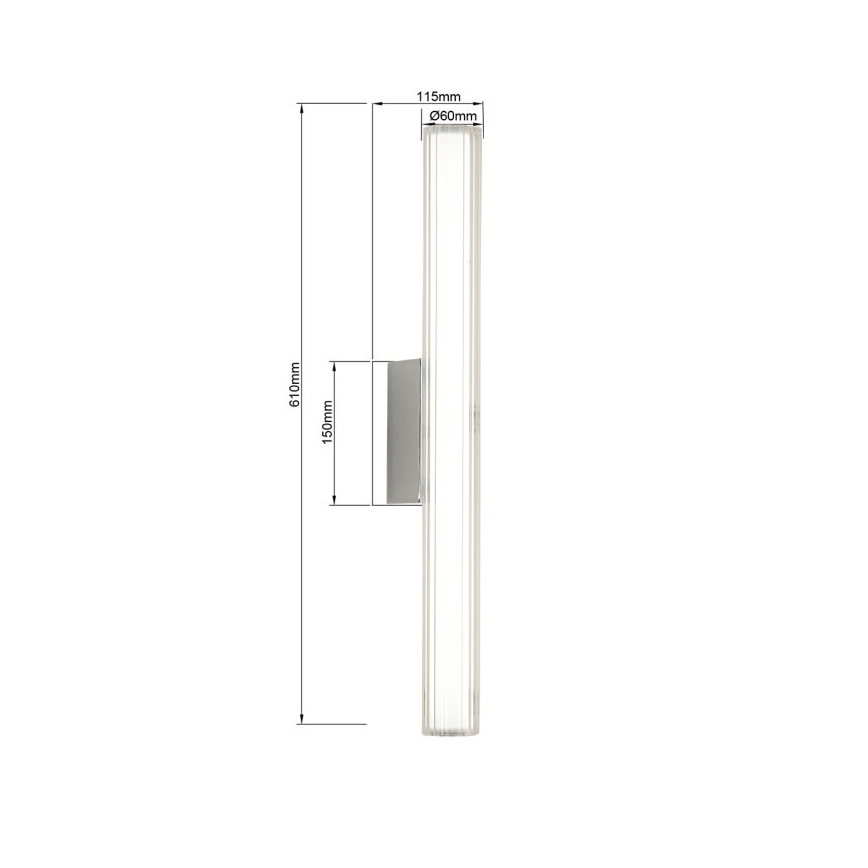 LED kupatilsko osvetljenje za ogledalo LINEA LED/12W/230V 3000/4000/6000K IP44 61 cm mat hrom