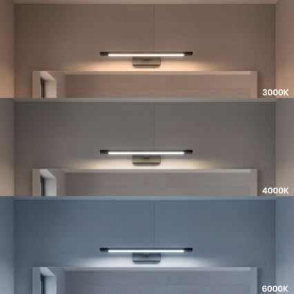 LED osvetljenje za kupatilsko ogledalo KLIMT LED/8W/230V 3000/4000/6000K 40 cm IP44 crna