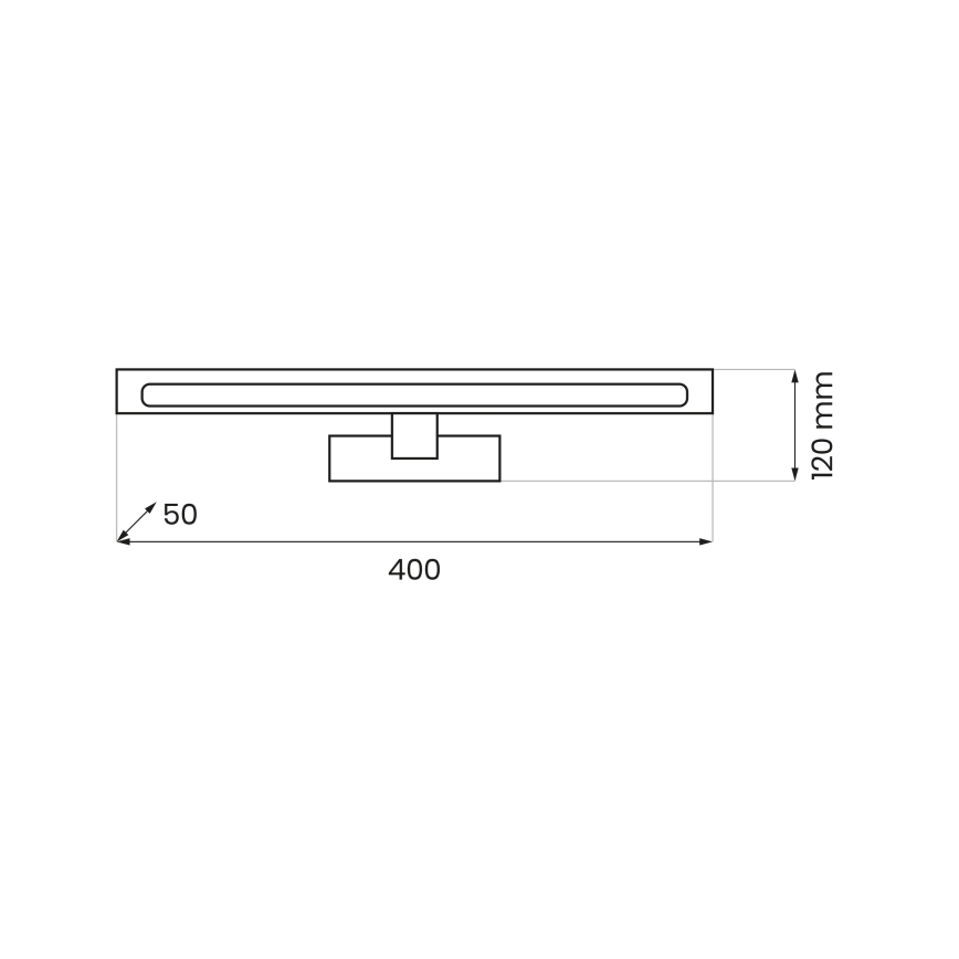 LED osvetljenje za kupatilsko ogledalo KLIMT LED/8W/230V 3000/4000/6000K 40 cm IP44 crna