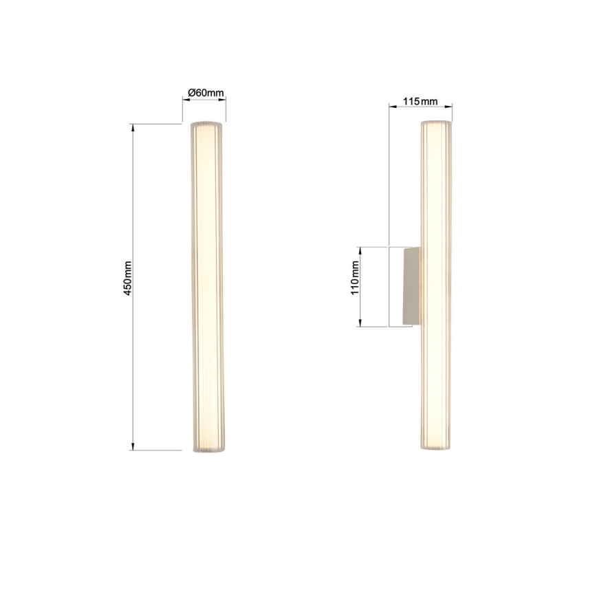 LED osvetljenje za kupatilsko ogledalo LINEA LED/8W/230V 3000/4000/6000K IP44 45 cm belo