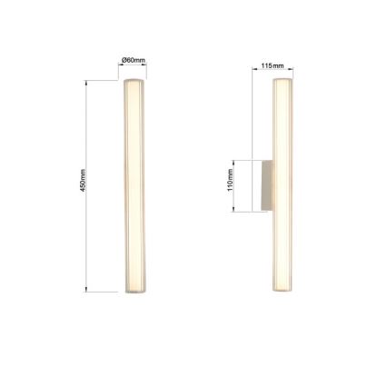 LED svetlo za kupatilsko ogledalo LINEA LED/8W/230V 3000/4000/6000K IP44 45 cm mat hrom