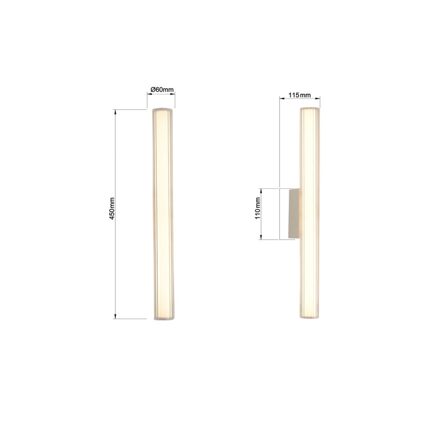 LED svetlo za kupatilsko ogledalo LINEA LED/8W/230V 3000/4000/6000K IP44 45 cm mat hrom