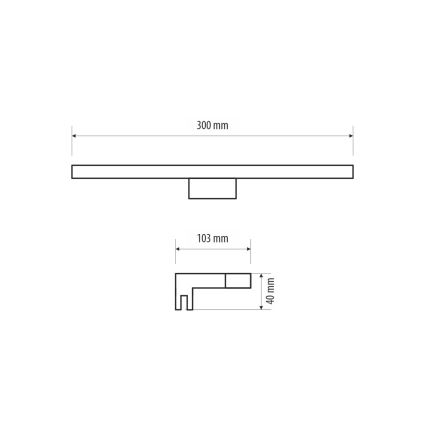 LED kupatilsko osvetljenje za ogledalo MIRROR LED/8W/230V 30 cm IP44 crna