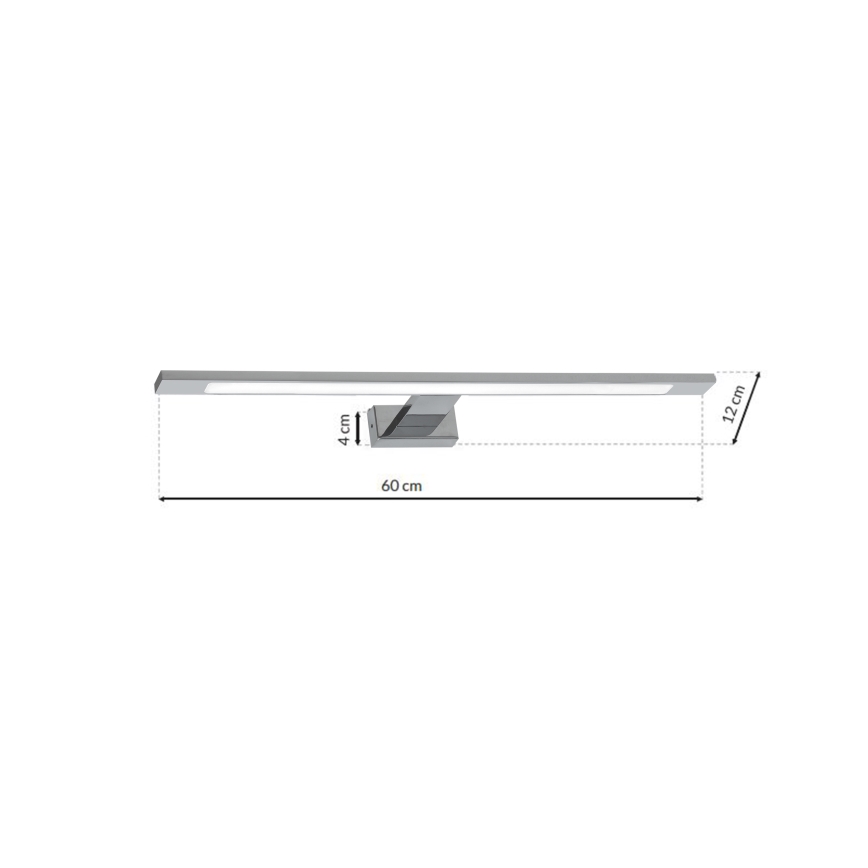 LED kupatilsko osvetljenje za ogledalo SHINE LED/12W/230V 60 cm IP44 sjajni hrom