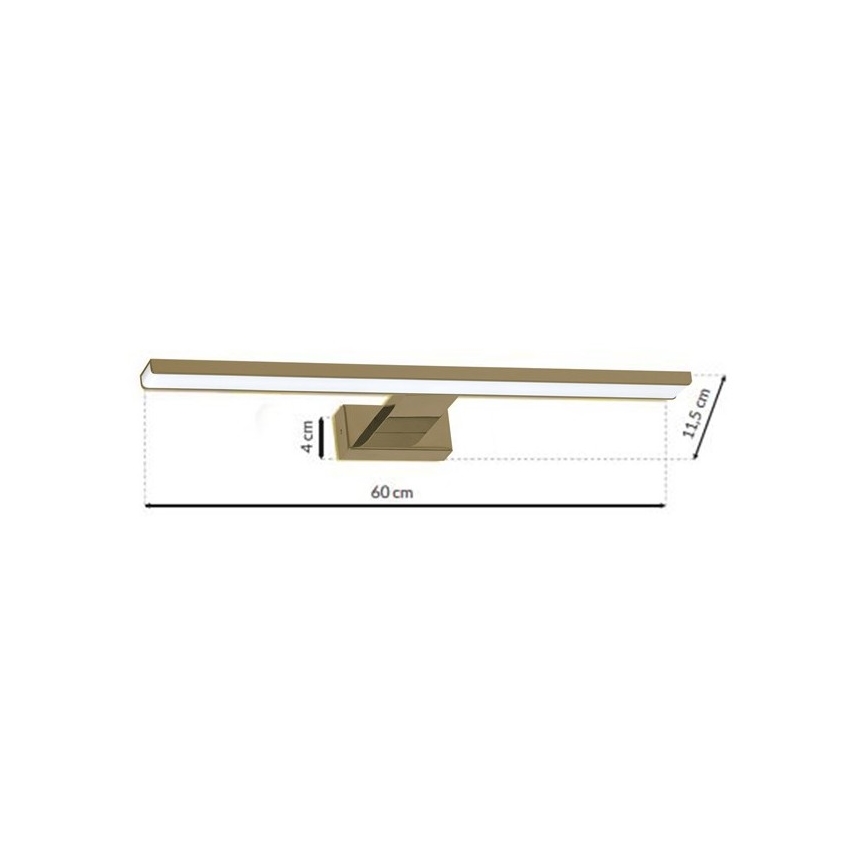 LED kupatilsko osvetljenje za ogledalo SHINE LED/13,8W/230V 60 cm IP44 mesing
