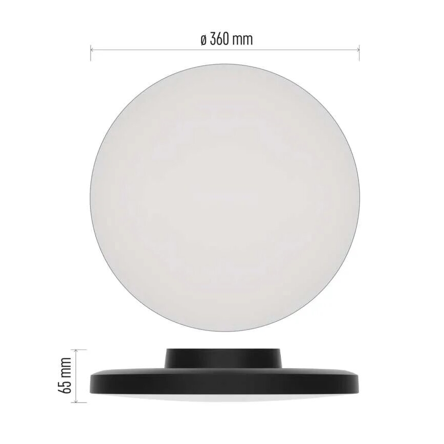 LED kupatilsko plafonsko svetlo LED/18W/230V 3000/4000/5700K IP55 crno