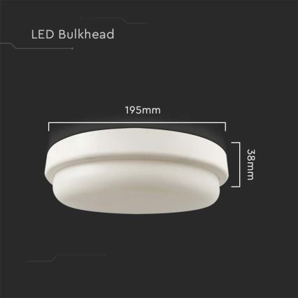 LED kupatilsko plafonsko svetlo LED/18W/230V 6500K IP54 prečnik 19,5 cm