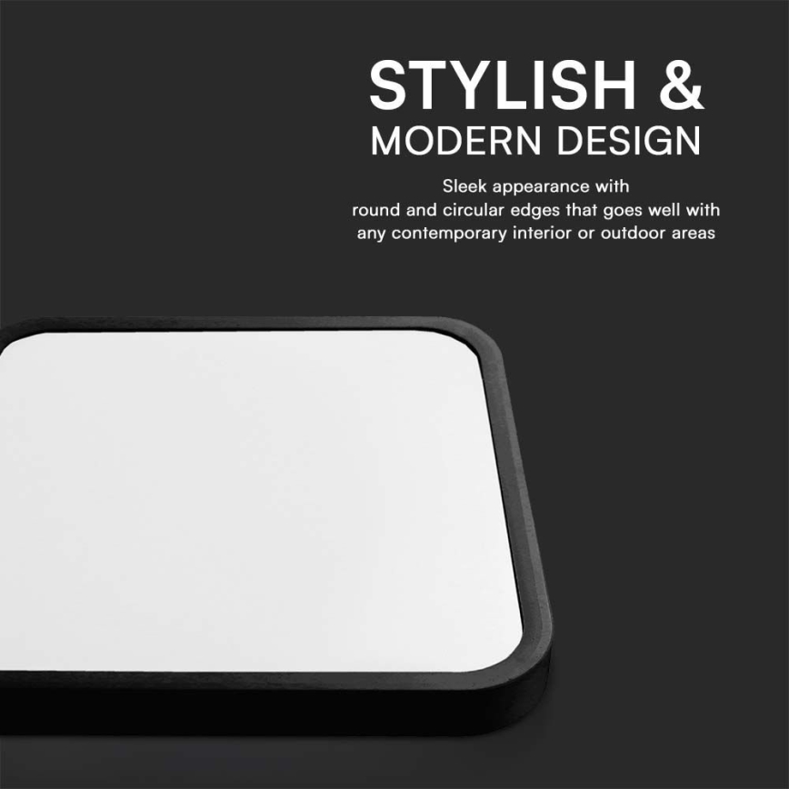 LED plafonsko svetlo za kupatilo LED/24W/230V 6500K IP44 29,5x29,5 cm crno