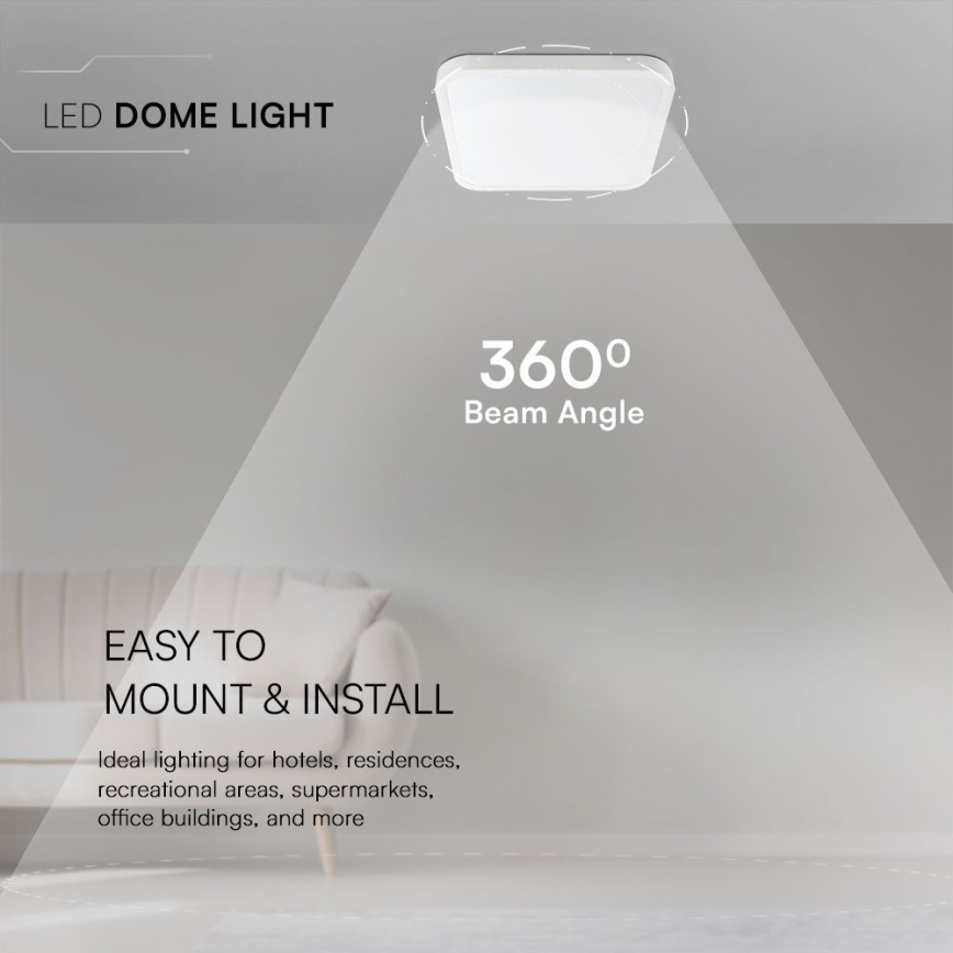 Kupatilsko plafonsko LED svetlo SAMSUNG CHIP LED/24W/230V IP44 3000K 29x29 cm bela