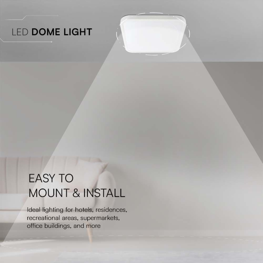 LED kupatilsko plafonsko svetlo LED/48W/230V 3000K IP44 42x42 cm belo