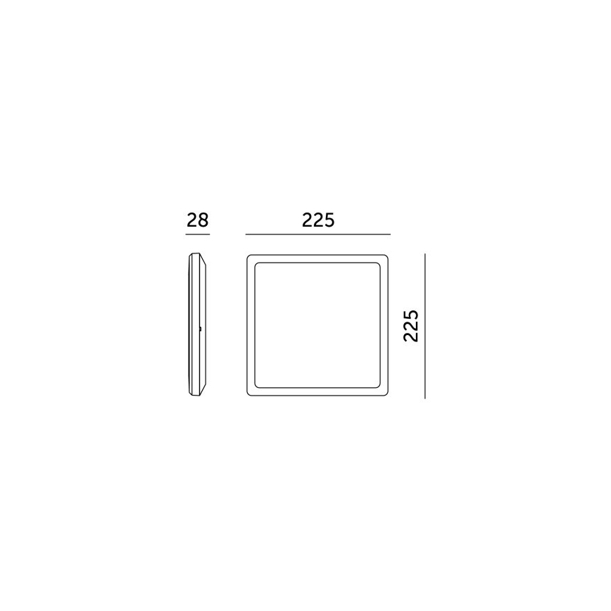 LED plafonsko svetlo za kupatilo NIVERA LED/12W/230V IP54 3000/4000/6000K 22,5x22,5 cm belo