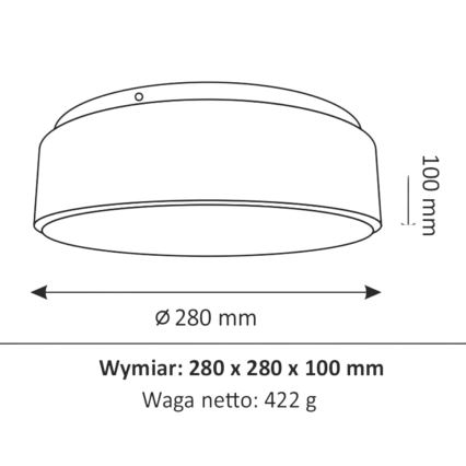 LED kupatilsko plafonsko svetlo RENE LED/15W/230V IP44 crno