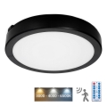 LED kupatilsko plafonsko svetlo sa senzorom NAIROS LED/24W/230V IP65 3000/4000/6500K prečnik 30 cm crna + daljinski upravljač