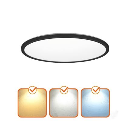 LED plafonjera za kupatilo NIVERA LED/12W/230V IP54 3000/4000/6000K prečnik 22,5 cm crna