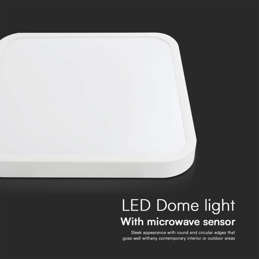 LED plafonsko svetlo za kupatilo sa senzorom SAMSUNG čip LED/18W/230V IP44 4000K 29x29 cm belo + daljinski upravljač