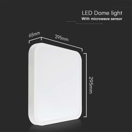 LED plafonsko svetlo za kupatilo sa senzorom SAMSUNG čip LED/18W/230V IP44 4000K 29x29 cm belo + daljinski upravljač