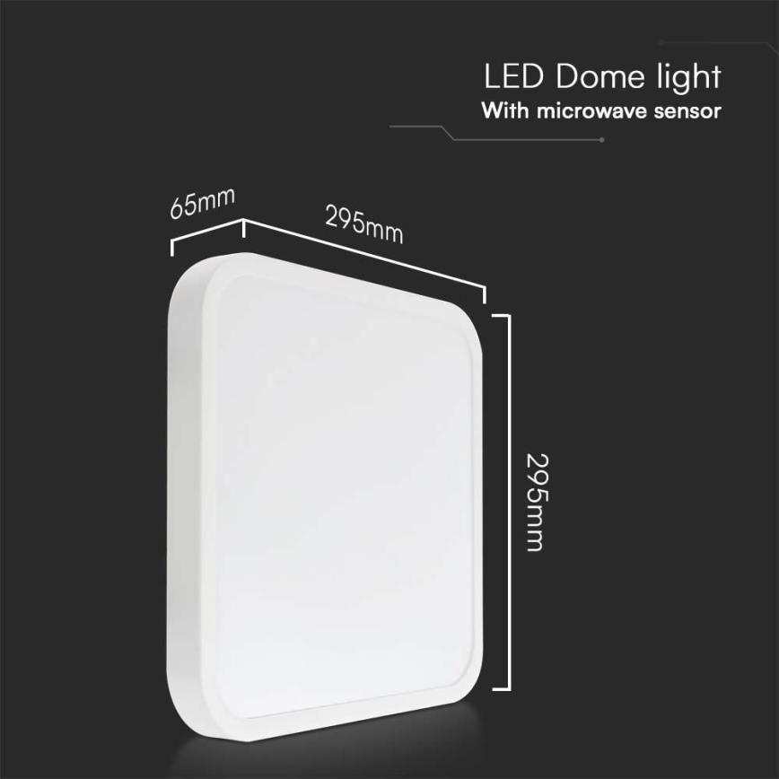 LED plafonsko svetlo za kupatilo sa senzorom SAMSUNG čip LED/18W/230V IP44 4000K 29x29 cm belo + daljinski upravljač