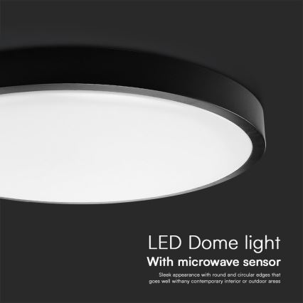 LED plafonsko svetlo za kupatilo sa senzorom SAMSUNG čip LED/36W/230V IP44 4000K prečnik 42 cm crno + daljinski upravljač