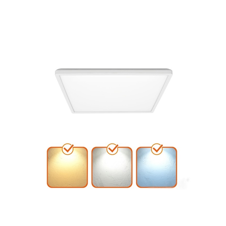 LED svetlo za kupatilo sa senzorom pokreta i sumraka NIVERA LED/18W/230V IP54 3000/4000/6000K 30x30 cm belo + daljinski upravljač