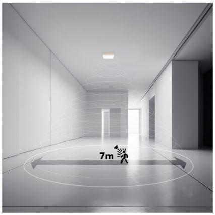 LED svetlo za kupatilo sa senzorom pokreta i sumraka NIVERA LED/18W/230V IP54 3000/4000/6000K 30x30 cm crna + daljinski upravljač