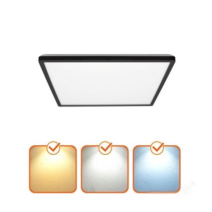LED svetlo za kupatilo sa senzorom pokreta i sumraka NIVERA LED/18W/230V IP54 3000/4000/6000K 30x30 cm crna + daljinski upravljač