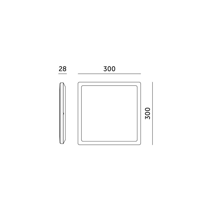LED svetlo za kupatilo sa senzorom pokreta i sumraka NIVERA LED/18W/230V IP54 3000/4000/6000K 30x30 cm crna + daljinski upravljač