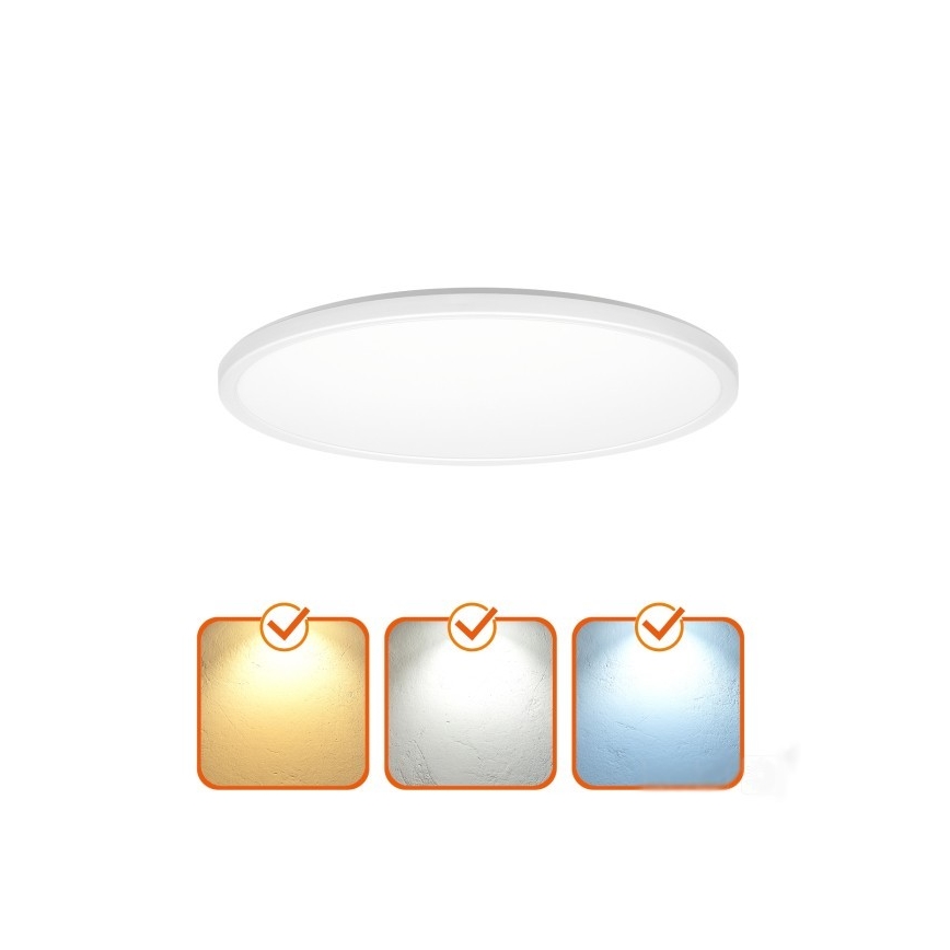 LED kupatilsko svetlo sa senzorom pokreta i sumraka NIVERA LED/18W/230V IP54 3000/4000/6000K, prečnik 30 cm, belo + daljinski upravljač