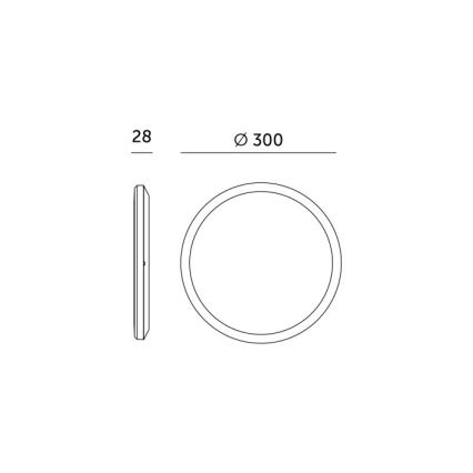 LED kupatilsko svetlo sa senzorom pokreta i sumraka NIVERA LED/18W/230V IP54 3000/4000/6000K prečnika 30 cm crno + daljinski upravljač