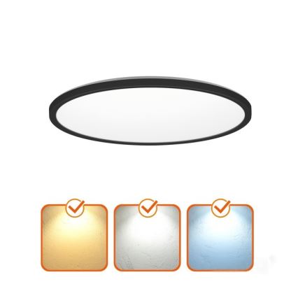LED kupatilsko svetlo sa senzorom pokreta i sumraka NIVERA LED/32W/230V IP54 3000/4000/6000K prečnik 42 cm crna + daljinski upravljač