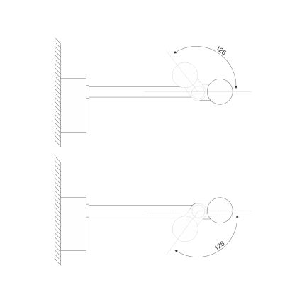 LED kupatilsko svetlo za ogledalo MIRROR, 8W/230V, 4000K, IP44, 60 cm, crno