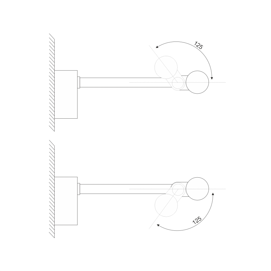 LED kupatilsko svetlo za ogledalo MIRROR, 8W/230V, 4000K, IP44, 60 cm, crno