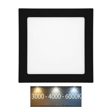 LED kupatilsko ugradno plafonsko svetlo RAFA LED/12W/230V 3000/4000/6000K 17x17 cm IP44 crno