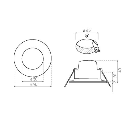 LED Kupatilsko ugradno svetlo BONO LED/5W/230V 3000K IP65 bela
