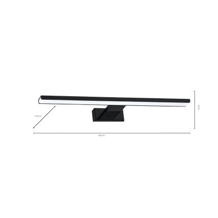 LED kupatilsko zidno svetlo SHINE LED/13,8W/230V 60 cm IP44 crna