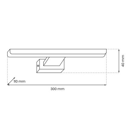 LED kupatilsko zidno svetlo SHINE LED/7W/230V 30 cm IP44 sjajni hrom