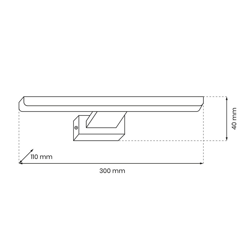 LED kupatilsko zidno svetlo SHINE LED/7W/230V 30 cm IP44 sjajni hrom