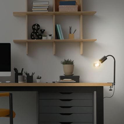 LED lampa sa klipsom 1xE27/4,2W/230V 2700K crna