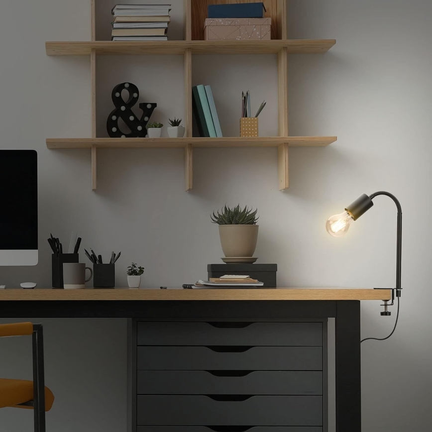 LED lampa sa klipsom 1xE27/4,2W/230V 2700K crna