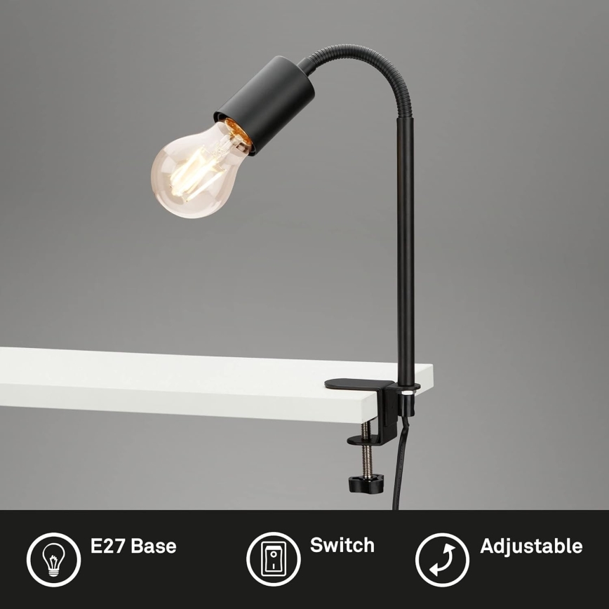 LED lampa sa klipsom 1xE27/4,2W/230V 2700K crna