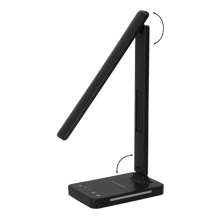 LED prigušiva stona lampa sa bežičnim QI punjenjem, displejom i USB priključkom LED/7W/230V 3000-6000K crna